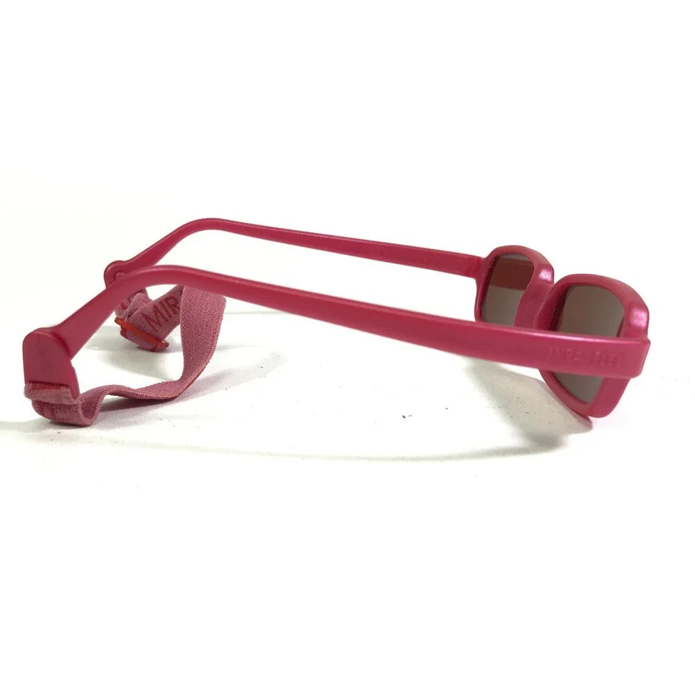 Miraflex Sunglasses NEW BABY 2 Pink Rectangular Frames with Red Lenses